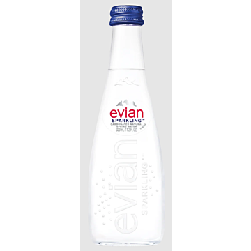 Evian - Sparkling Spring Water - 330 ml (10 Glass Bottles)