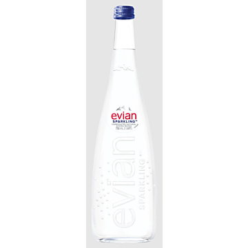 Evian - Sparkling Spring Water - 750 ml (12 Glass Bottles)
