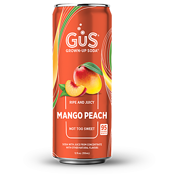 GUS Soda - Mango Peach - 12 oz (12 Cans)