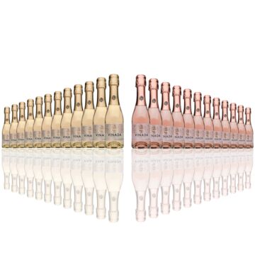 Vinada - Sparkling Gold and Rose Mini Variety Pack - Zero Alcohol - 200 mL (24 Glass Bottles)