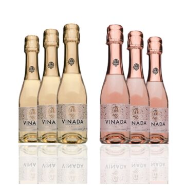 Vinada - Sparkling Gold & Rose Mini Variety Pack - Zero Alcohol - 200 mL (6 Glass Bottles)