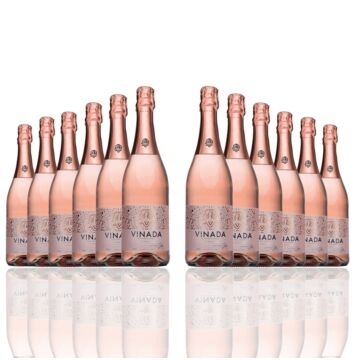 Vinada - Sparkling Rosé - Zero Alcohol Wine - 750 mL (12 Glass Bottles)