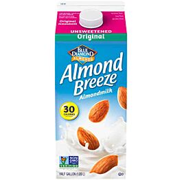 Blue Diamond Almond Breeze Original Unsweetened (Half a Gallon)