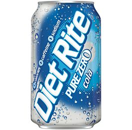 Diet Rite - Pure Zero Cola - 12 oz (24 Cans)