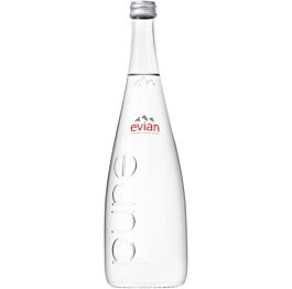 Evian - Natural Spring Water - 750 ml (12 Glass Bottles)