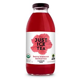 Just Ice Tea - Berry Hibiscus Herbal Tea (Caffeine Free) - 16 oz (6 Glass Bottles)