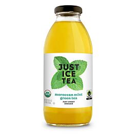 Just Ice Tea - Moroccan Mint Green Tea (Just Sweet Enough) - 16 oz (12 Glass Bottles)
