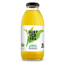 Just Ice Tea - Original Green Tea (Unsweetened) - 16 oz (12 Glass Bottles)