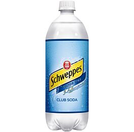 Schweppes - Club Soda - 1 L (12 Plastic Bottles)