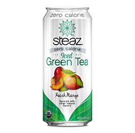 Steaz - Zero Calorie Iced Green Tea - 16 oz (12 Cans)