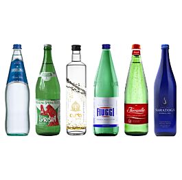 Stellar - Sparkling Water Variety Pack - 750 ml to 1 Liter (6 Glass Bottles)