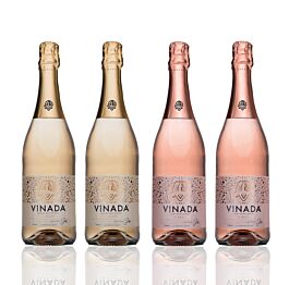 Vinada - Sparkling Gold & Rose Variety Pack - Zero Alcohol Wine - 750 mL (4 Glass Bottles)