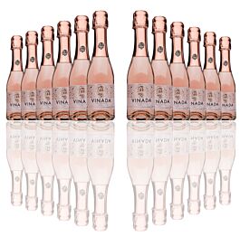 VINADA - Sparkling Rose Mini - Zero Alcohol -200 mL (12 Glass Bottles)