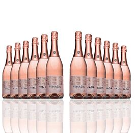 VINADA - Sparkling Rose - Zero Alcohol Wine - 750 mL (12 Glass Bottles)