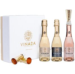 VINADA - Crispy Chardonnay, Sparkling Gold, Sparkling Rosé Gift Pack (Zero Alcohol) - 200 ml (3 Glass Bottles)