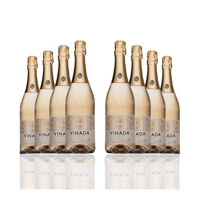 Vinada - Sparkling Gold - Zero Alcohol Wine - 750 mL (8 Glass Bottles)